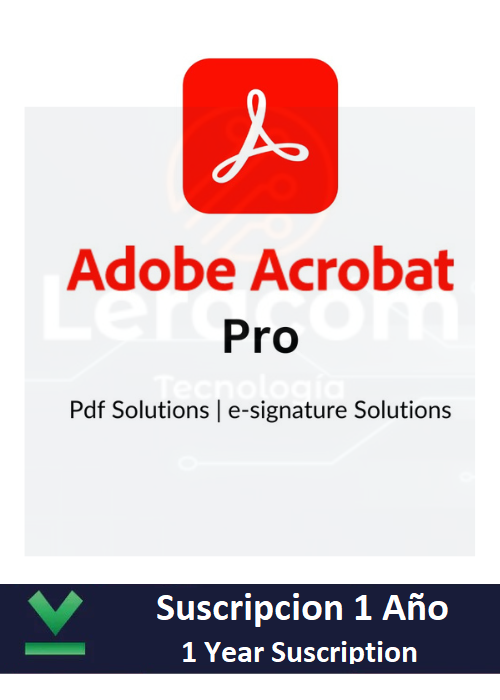 Adobe Acrobat Pro-Suscripción 1 Año